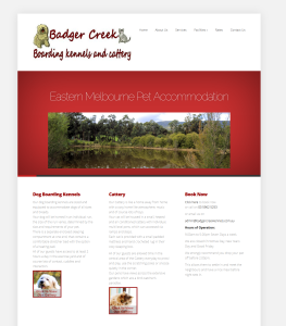 Badgercreek Dog Boarding Kennels and Cattery website