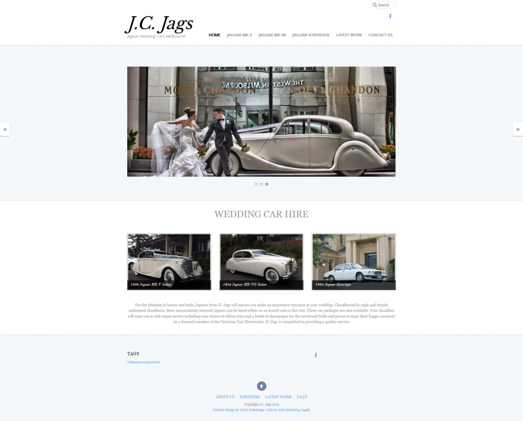 Wedding Cars - Melbourne Website Design