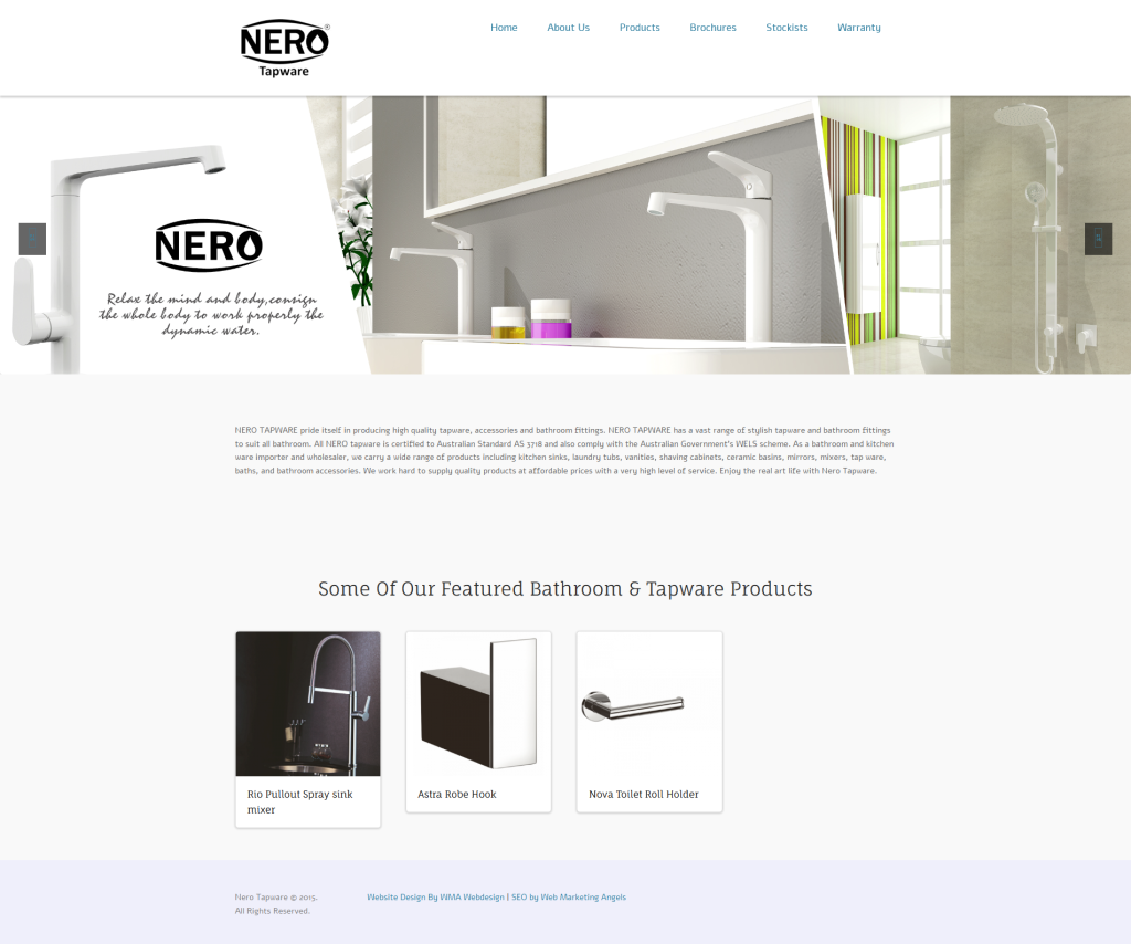 Hallam Website Design | Nero Tapware