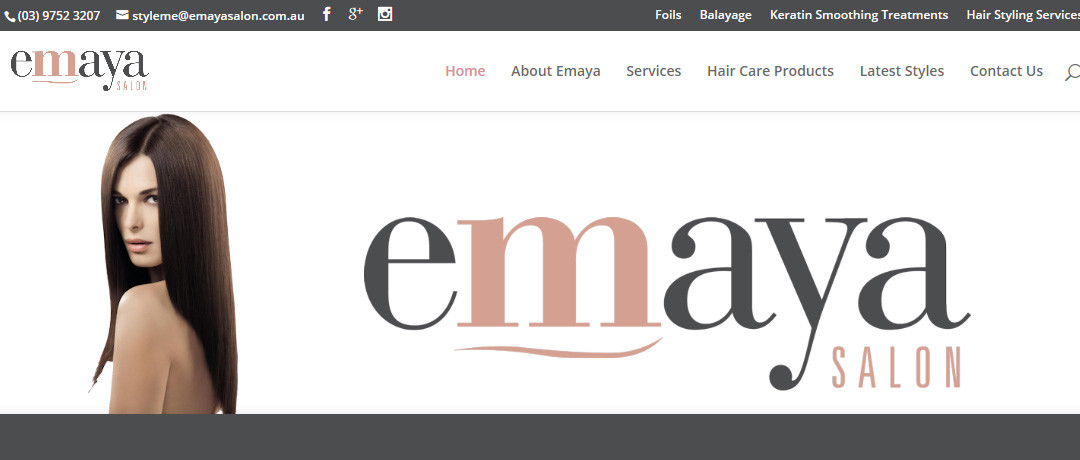 Emaya Salon – Hairdressing and Beauty Website Design Ferntree Gully