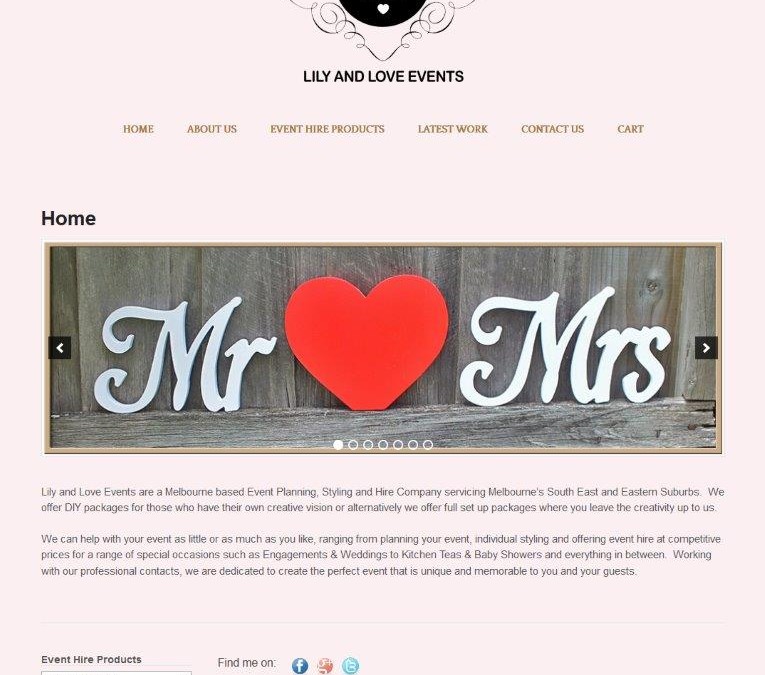 Lily & Love – Event Planning Website Design