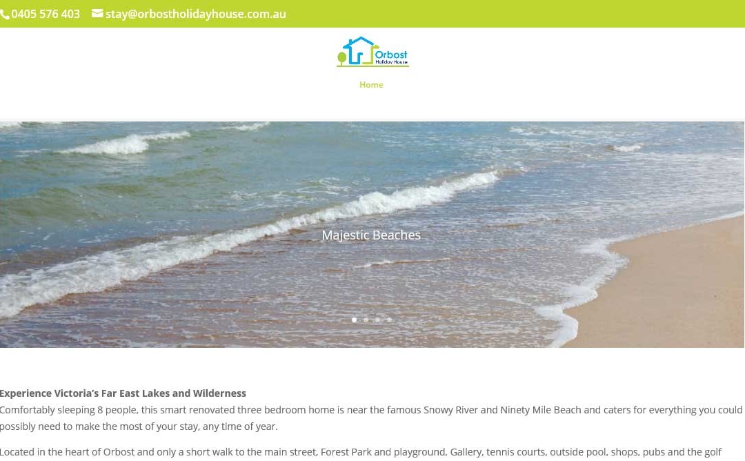 Orbost Holiday House – Gippsland Website Design
