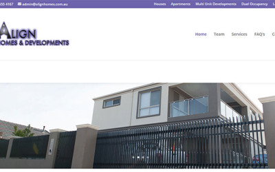 Website Design Align Homes and Developments – Melbourne South East