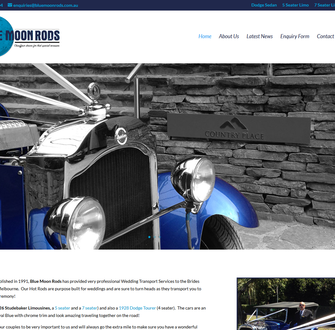 Website Design Wheelers Hill – Blue Moon Rods