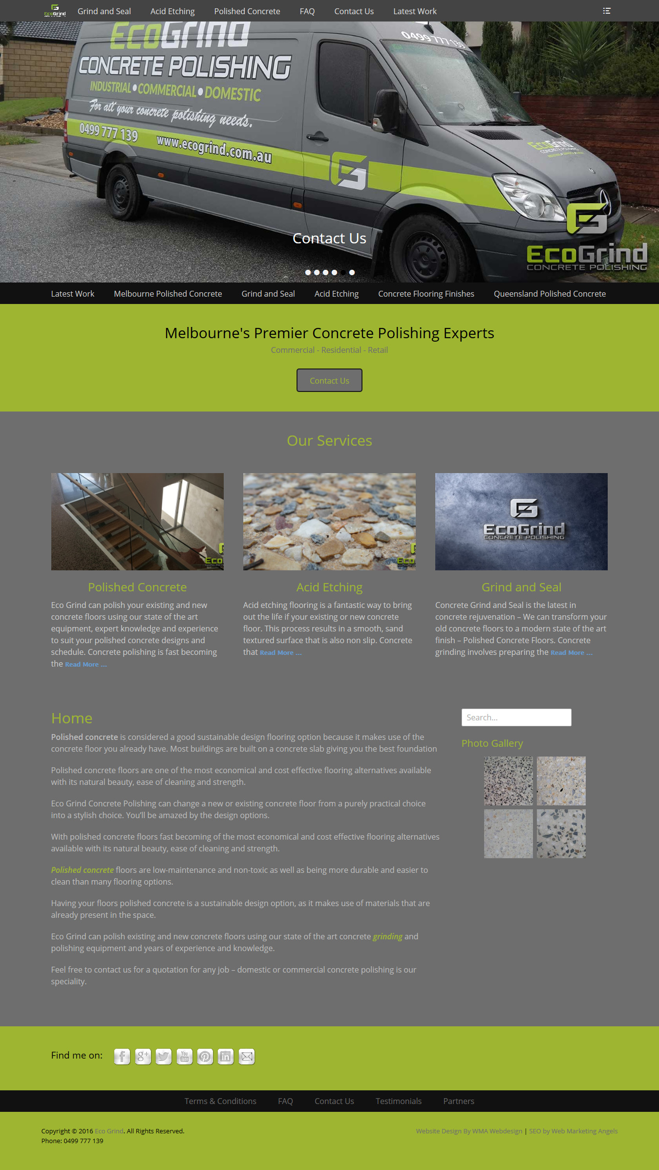 Polished Concrete Website Design Melbourne