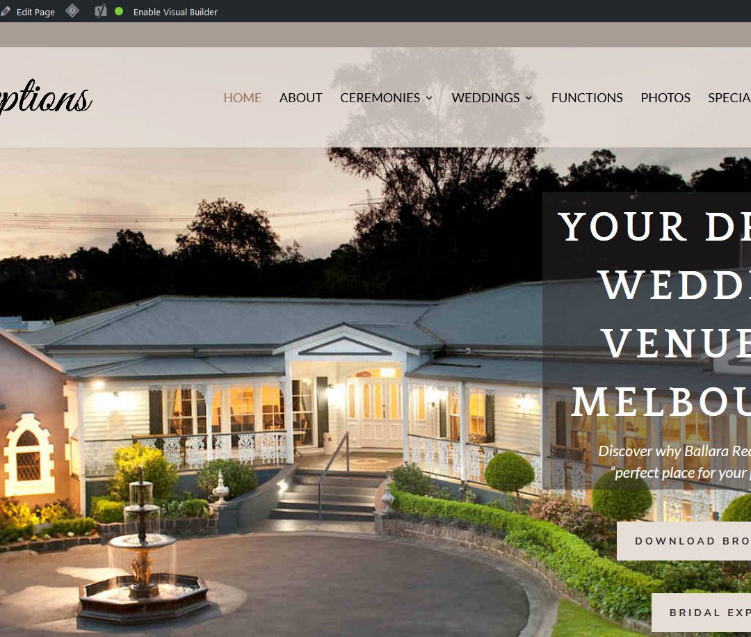 Ballara Receptions – Website Design Eltham