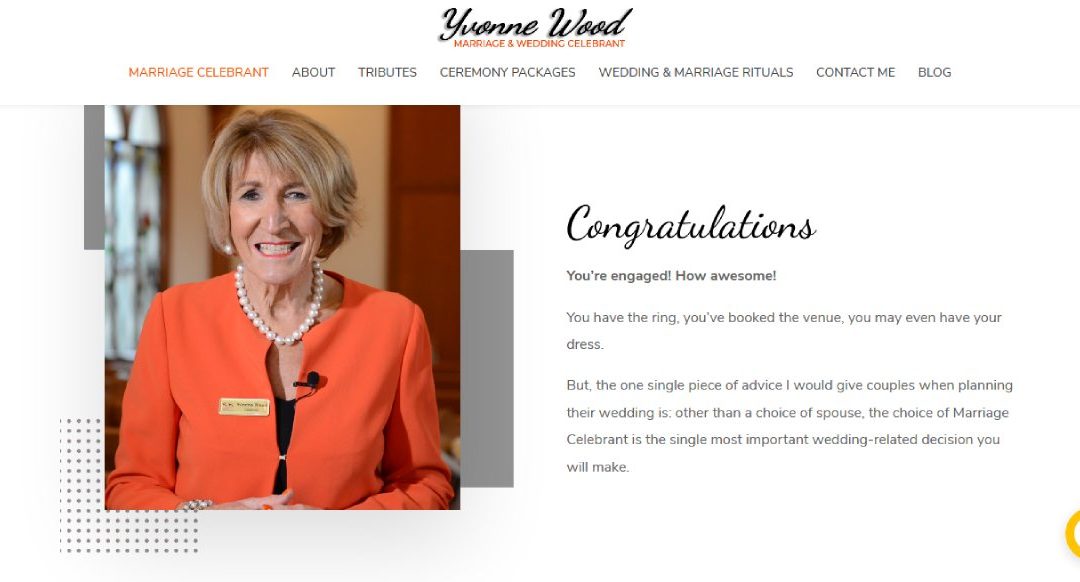 Latest Website – Yvonne Wood Celebrant