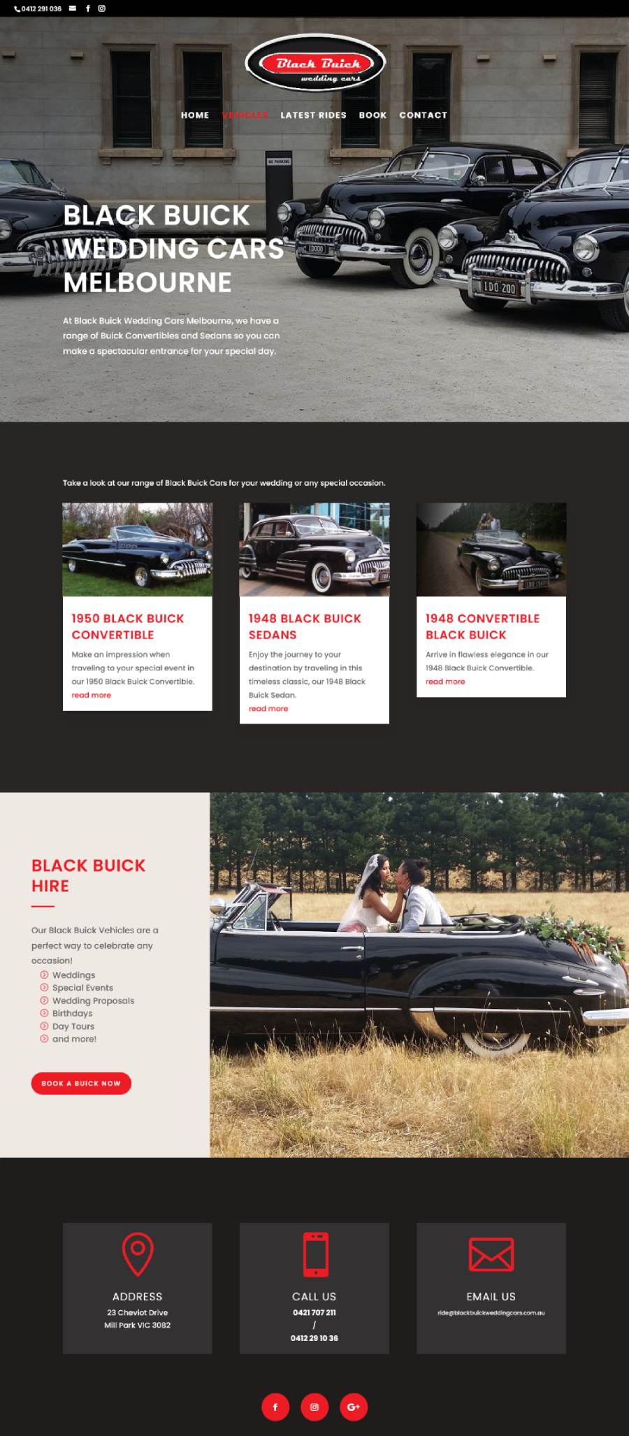Black Buick Wedding Cars - Small Website Design