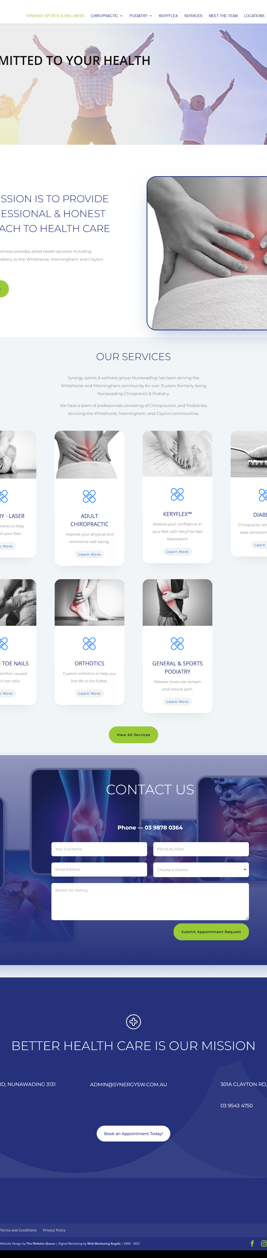 Synergy Website Redesign Nunawading