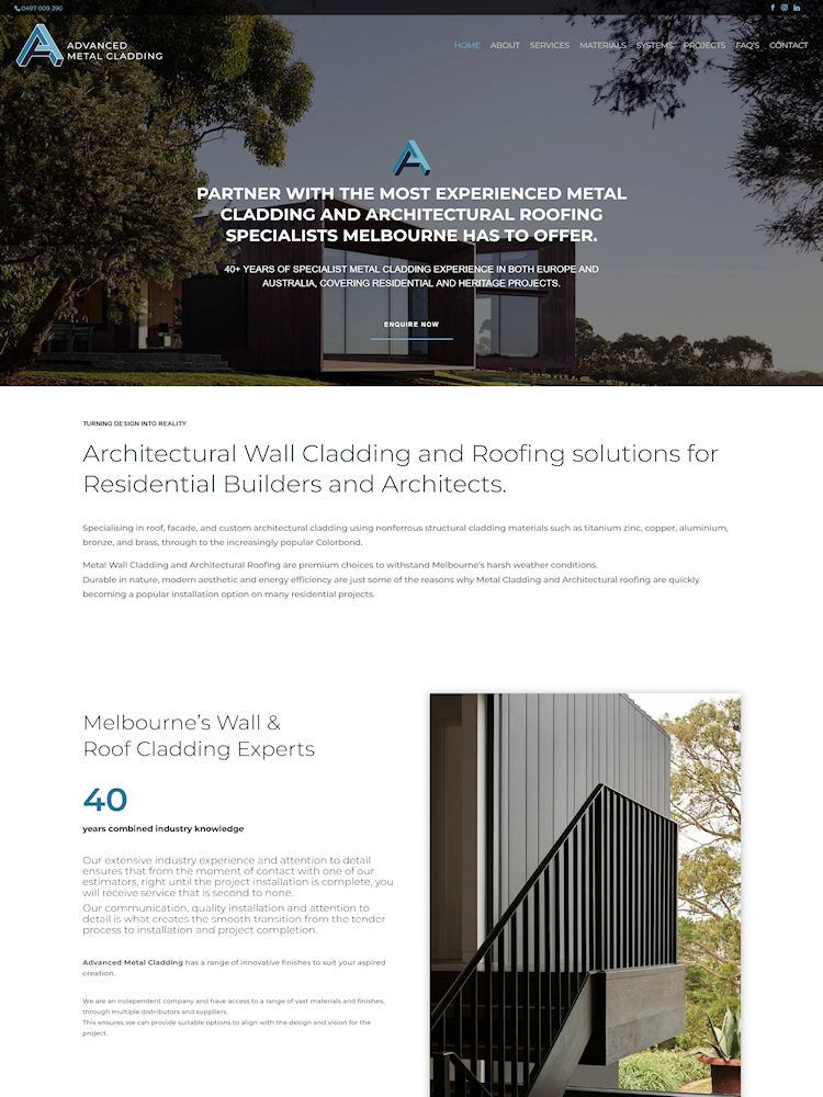 Advanced metal cladding